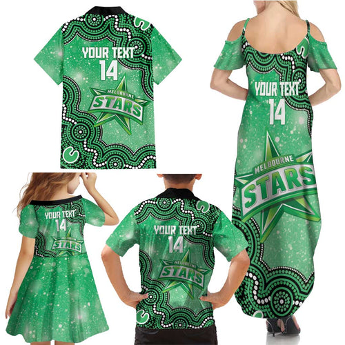 Melbourne Stars NAIDOC Week 2026 Custom Family Matching Summer Maxi Dress and Hawaiian Shirt 50 Years Deadly Indigenous Art Glitter Effect