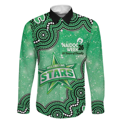 Melbourne Stars NAIDOC Week 2026 Custom Family Matching Summer Maxi Dress and Hawaiian Shirt 50 Years Deadly Indigenous Art Glitter Effect