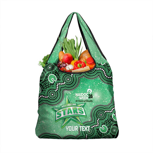 Melbourne Stars NAIDOC Week 2026 Custom Grocery Bag 50 Years Deadly Indigenous Art Glitter Effect