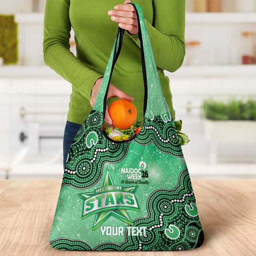 Melbourne Stars NAIDOC Week 2026 Custom Grocery Bag 50 Years Deadly Indigenous Art Glitter Effect