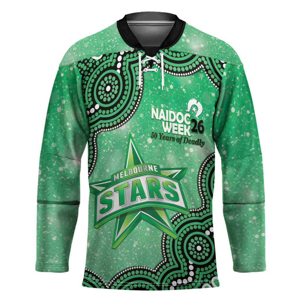 Melbourne Stars NAIDOC Week 2026 Custom Hockey Jersey 50 Years Deadly Indigenous Art Glitter Effect
