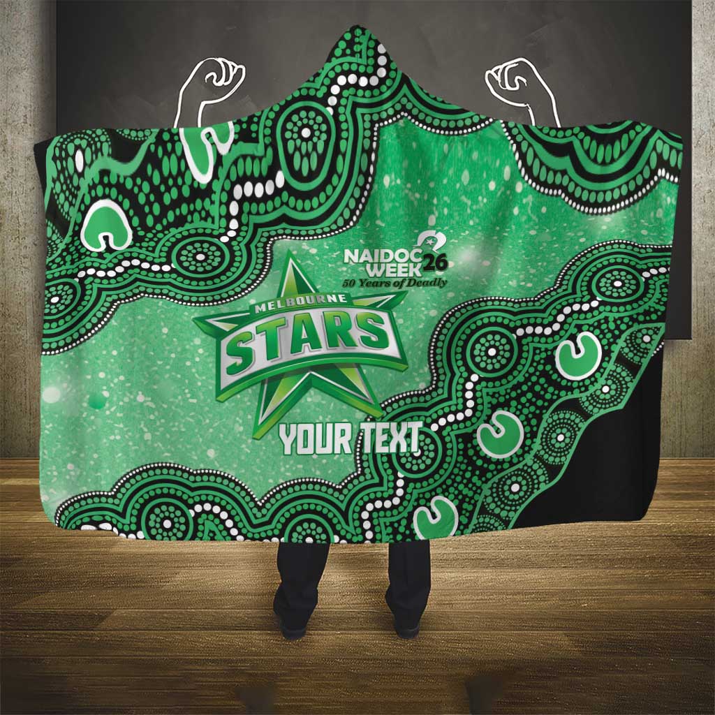 Melbourne Stars NAIDOC Week 2026 Custom Hooded Blanket 50 Years Deadly Indigenous Art Glitter Effect