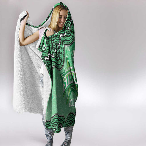 Melbourne Stars NAIDOC Week 2026 Custom Hooded Blanket 50 Years Deadly Indigenous Art Glitter Effect