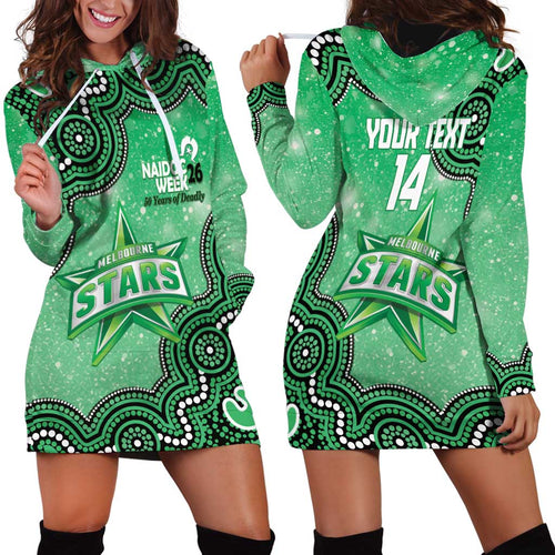 Melbourne Stars NAIDOC Week 2026 Custom Hoodie Dress 50 Years Deadly Indigenous Art Glitter Effect