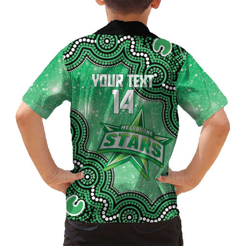 Melbourne Stars NAIDOC Week 2026 Custom Kid Hawaiian Shirt 50 Years Deadly Indigenous Art Glitter Effect