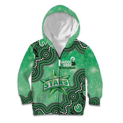 Melbourne Stars NAIDOC Week 2026 Custom Kid Hoodie 50 Years Deadly Indigenous Art Glitter Effect