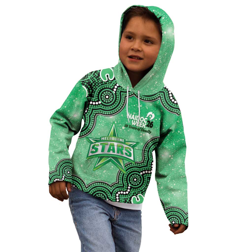 Melbourne Stars NAIDOC Week 2026 Custom Kid Hoodie 50 Years Deadly Indigenous Art Glitter Effect