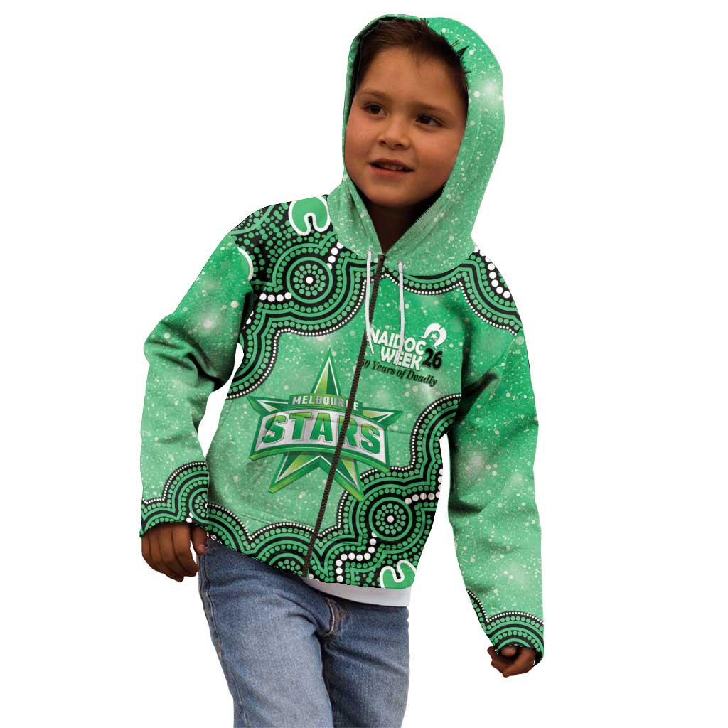 Melbourne Stars NAIDOC Week 2026 Custom Kid Hoodie 50 Years Deadly Indigenous Art Glitter Effect