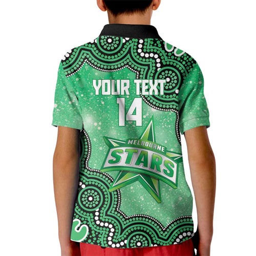 Melbourne Stars NAIDOC Week 2026 Custom Kid Polo Shirt 50 Years Deadly Indigenous Art Glitter Effect