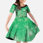 Melbourne Stars NAIDOC Week 2026 Custom Kid Short Sleeve Dress 50 Years Deadly Indigenous Art Glitter Effect