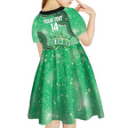 Melbourne Stars NAIDOC Week 2026 Custom Kid Short Sleeve Dress 50 Years Deadly Indigenous Art Glitter Effect