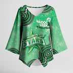 Melbourne Stars NAIDOC Week 2026 Custom Kimono Sleeve Blouse 50 Years Deadly Indigenous Art Glitter Effect
