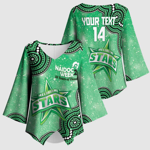 Melbourne Stars NAIDOC Week 2026 Custom Kimono Sleeve Blouse 50 Years Deadly Indigenous Art Glitter Effect