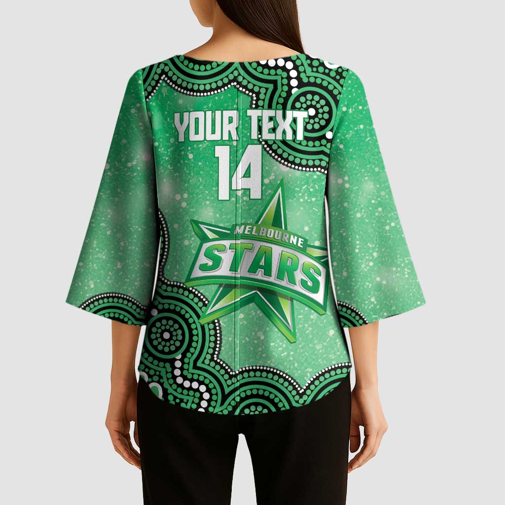 Melbourne Stars NAIDOC Week 2026 Custom Kimono Sleeve Blouse 50 Years Deadly Indigenous Art Glitter Effect