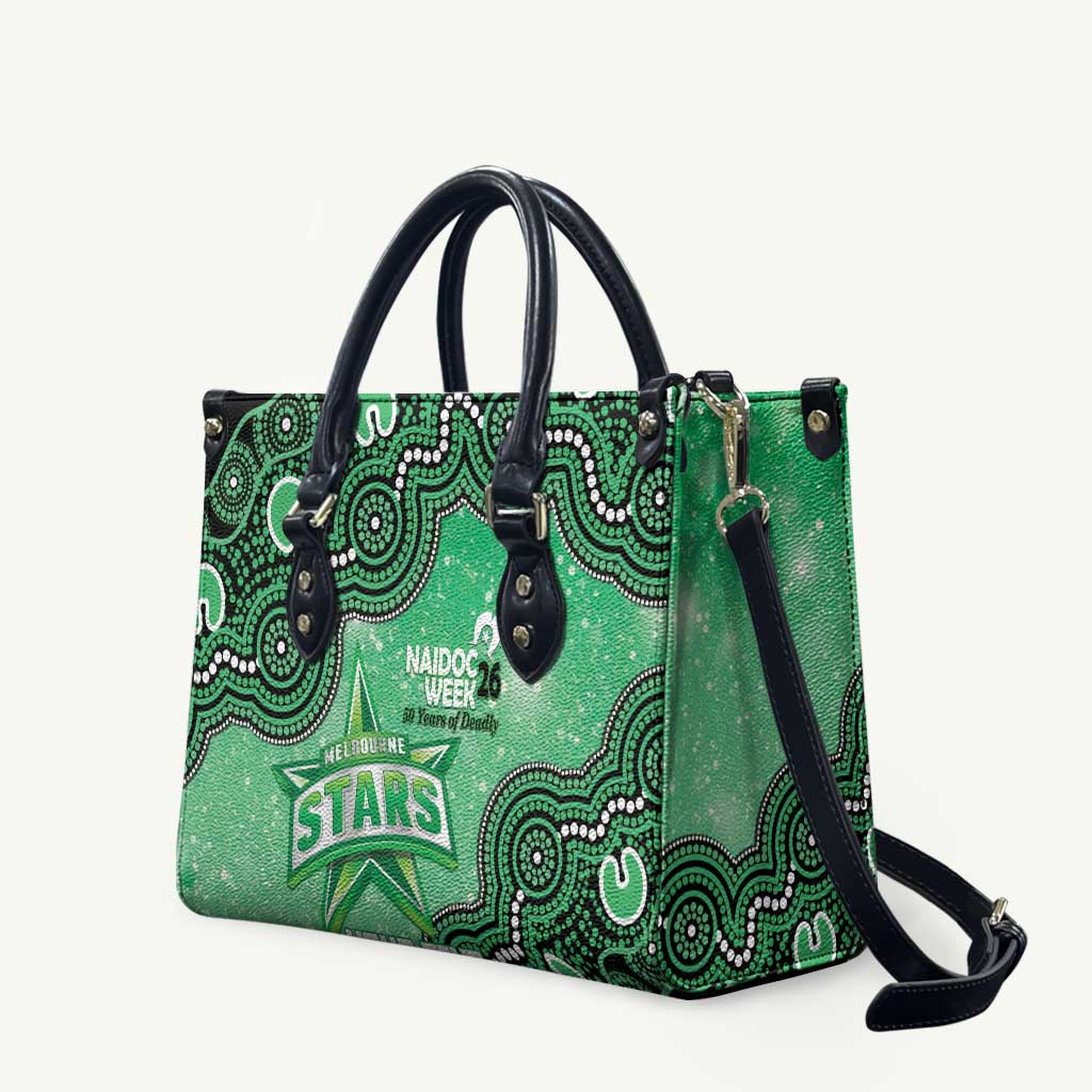 Melbourne Stars NAIDOC Week 2026 Custom Leather Bag 50 Years Deadly Indigenous Art Glitter Effect