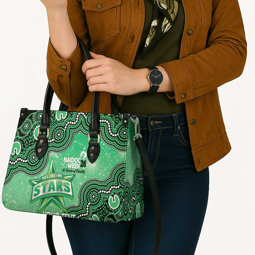 Melbourne Stars NAIDOC Week 2026 Custom Leather Bag 50 Years Deadly Indigenous Art Glitter Effect