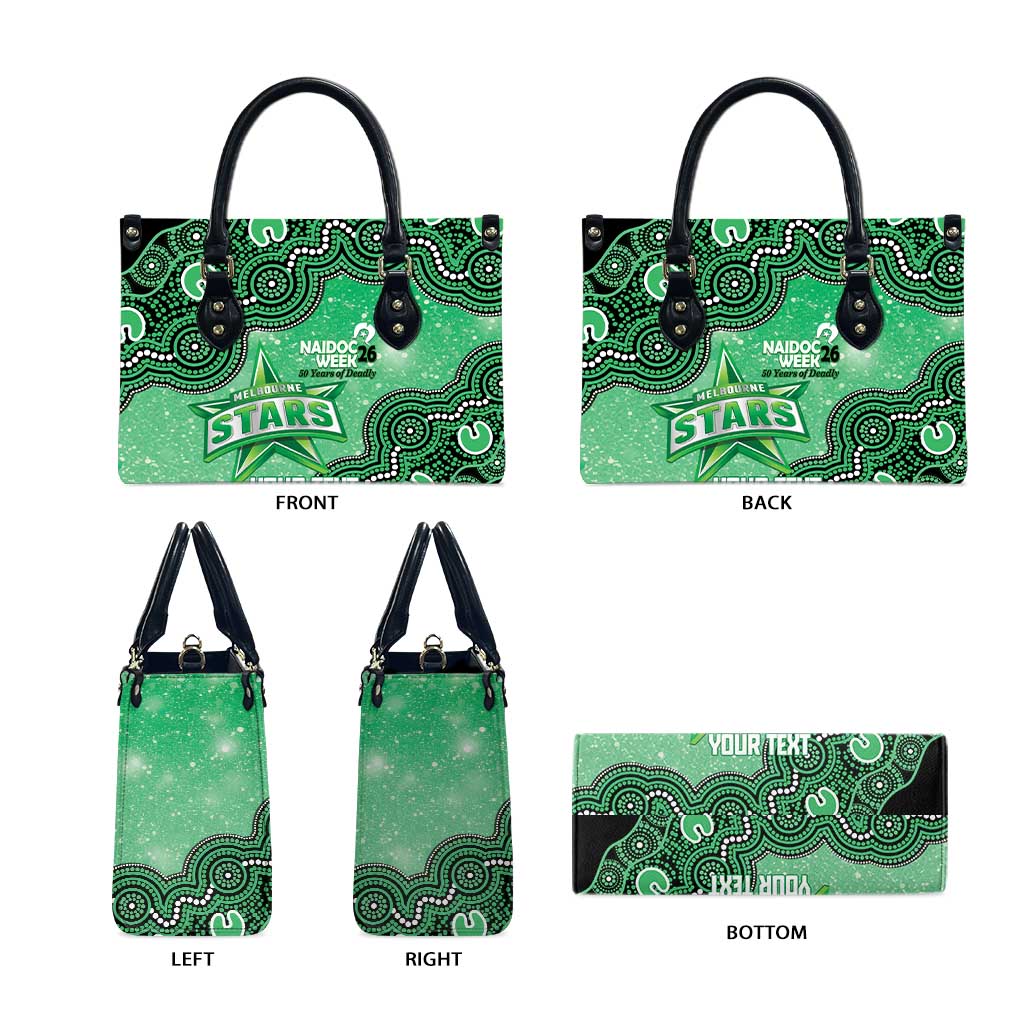 Melbourne Stars NAIDOC Week 2026 Custom Leather Bag 50 Years Deadly Indigenous Art Glitter Effect
