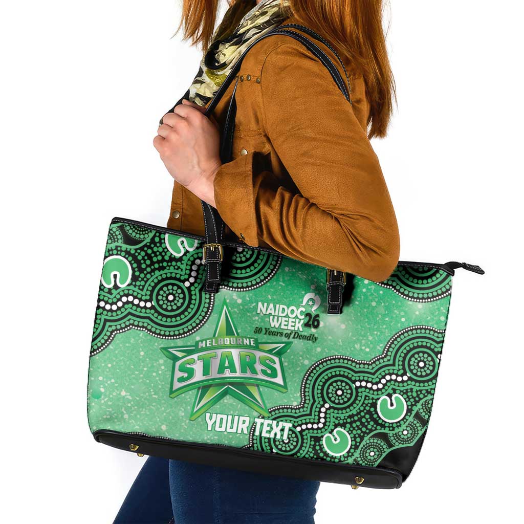 Melbourne Stars NAIDOC Week 2026 Custom Leather Tote Bag 50 Years Deadly Indigenous Art Glitter Effect