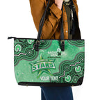 Melbourne Stars NAIDOC Week 2026 Custom Leather Tote Bag 50 Years Deadly Indigenous Art Glitter Effect
