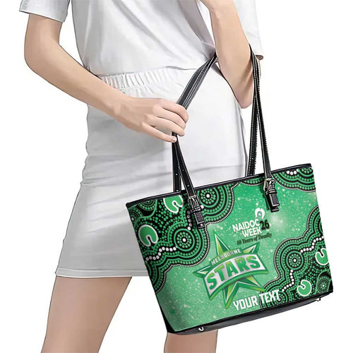 Melbourne Stars NAIDOC Week 2026 Custom Leather Tote Bag 50 Years Deadly Indigenous Art Glitter Effect