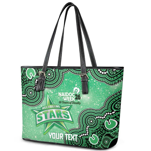 Melbourne Stars NAIDOC Week 2026 Custom Leather Tote Bag 50 Years Deadly Indigenous Art Glitter Effect