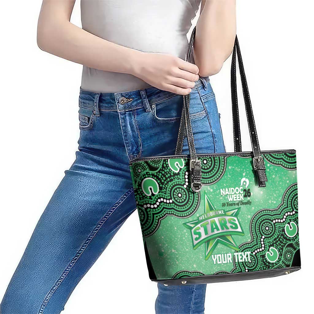 Melbourne Stars NAIDOC Week 2026 Custom Leather Tote Bag 50 Years Deadly Indigenous Art Glitter Effect