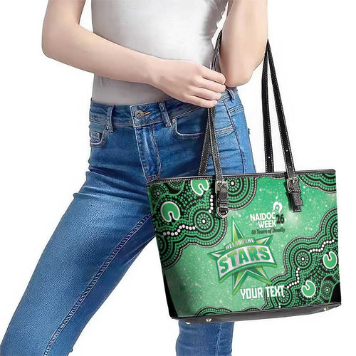 Melbourne Stars NAIDOC Week 2026 Custom Leather Tote Bag 50 Years Deadly Indigenous Art Glitter Effect