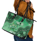 Melbourne Stars NAIDOC Week 2026 Custom Leather Tote Bag 50 Years Deadly Indigenous Art Glitter Effect