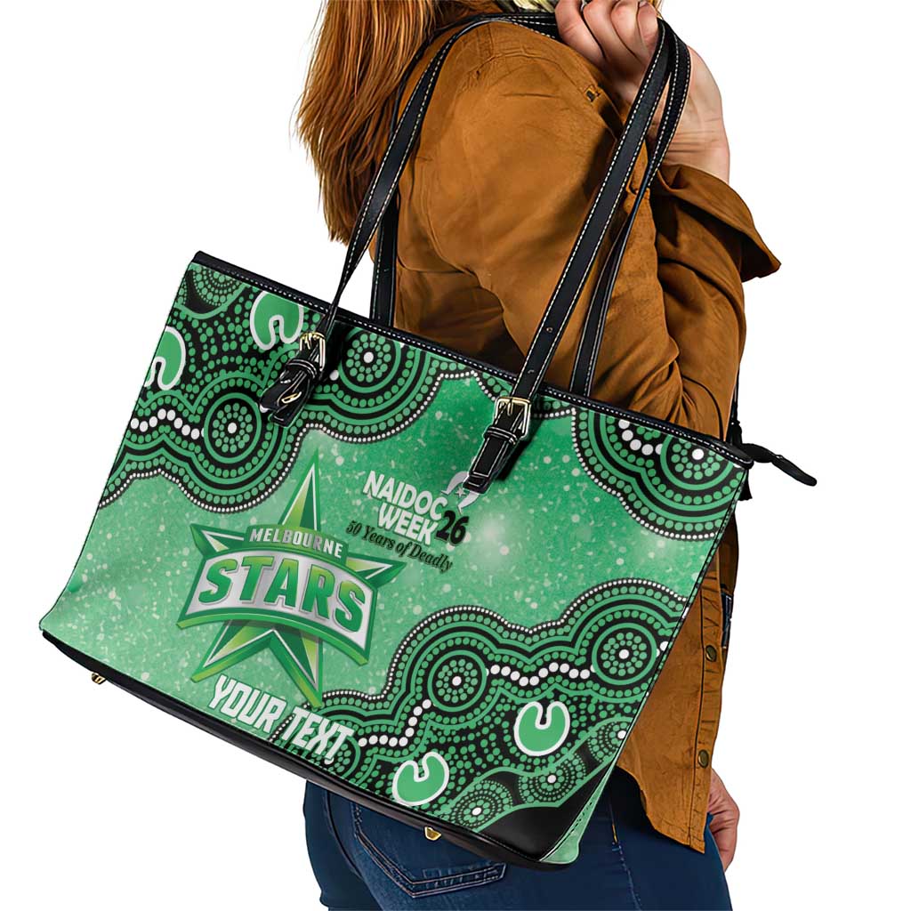 Melbourne Stars NAIDOC Week 2026 Custom Leather Tote Bag 50 Years Deadly Indigenous Art Glitter Effect