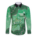 Melbourne Stars NAIDOC Week 2026 Custom Long Sleeve Button Shirt 50 Years Deadly Indigenous Art Glitter Effect