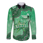 Melbourne Stars NAIDOC Week 2026 Custom Long Sleeve Button Shirt 50 Years Deadly Indigenous Art Glitter Effect