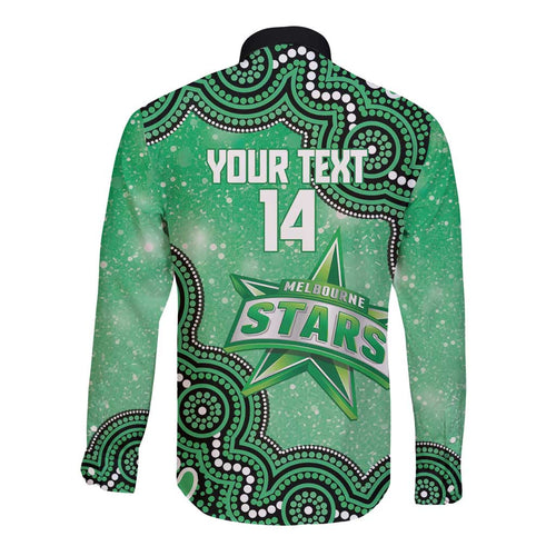 Melbourne Stars NAIDOC Week 2026 Custom Long Sleeve Button Shirt 50 Years Deadly Indigenous Art Glitter Effect