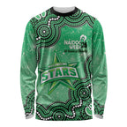 Melbourne Stars NAIDOC Week 2026 Custom Long Sleeve Shirt 50 Years Deadly Indigenous Art Glitter Effect