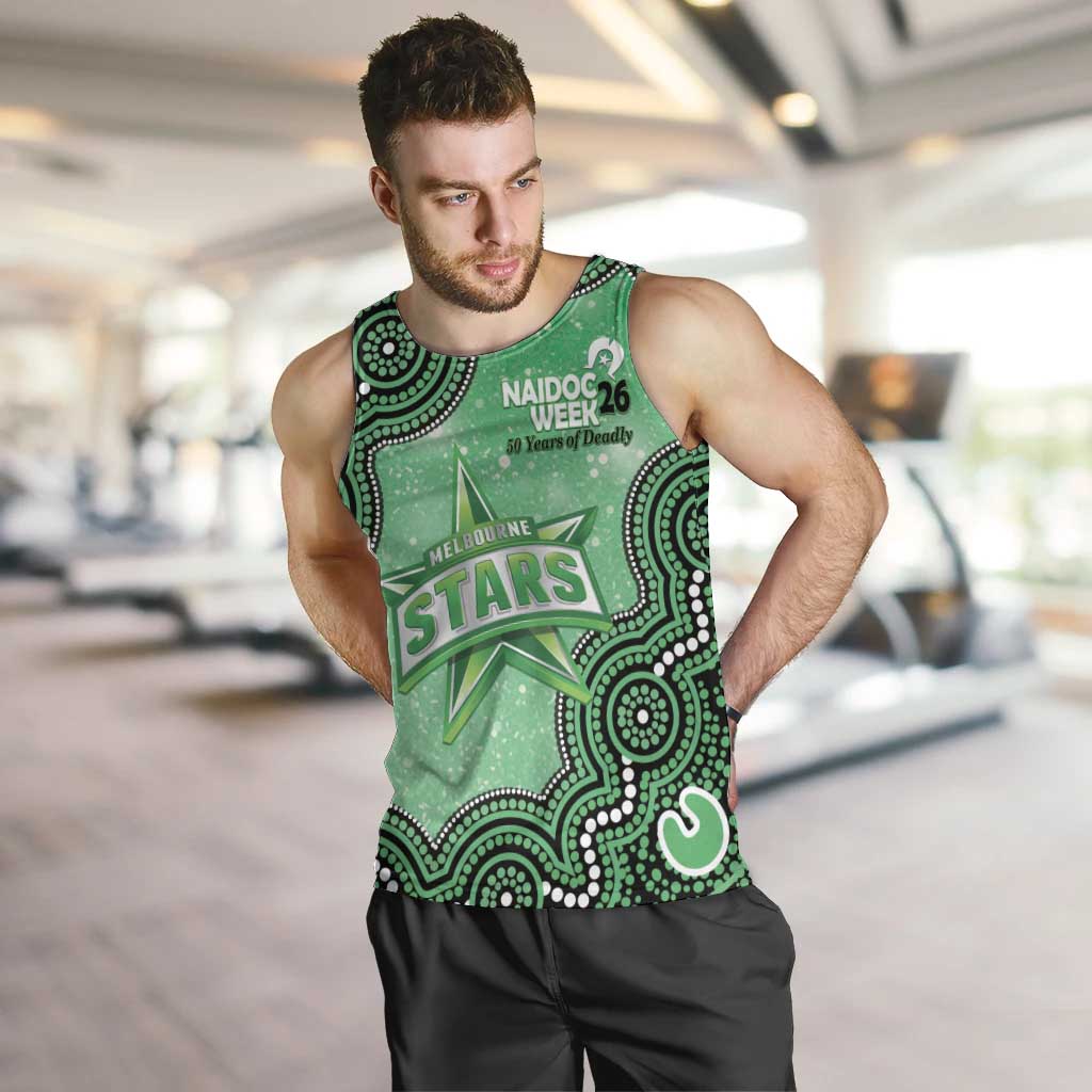 Melbourne Stars NAIDOC Week 2026 Custom Men Tank Top 50 Years Deadly Indigenous Art Glitter Effect