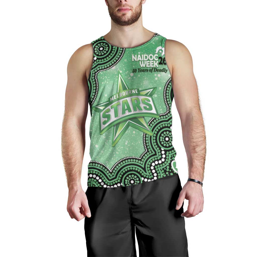 Melbourne Stars NAIDOC Week 2026 Custom Men Tank Top 50 Years Deadly Indigenous Art Glitter Effect