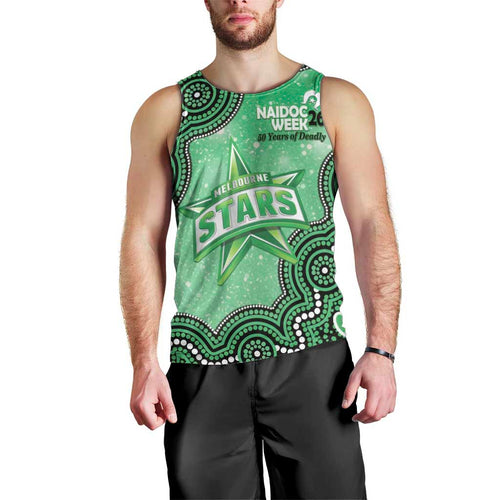 Melbourne Stars NAIDOC Week 2026 Custom Men Tank Top 50 Years Deadly Indigenous Art Glitter Effect