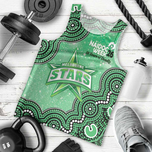 Melbourne Stars NAIDOC Week 2026 Custom Men Tank Top 50 Years Deadly Indigenous Art Glitter Effect
