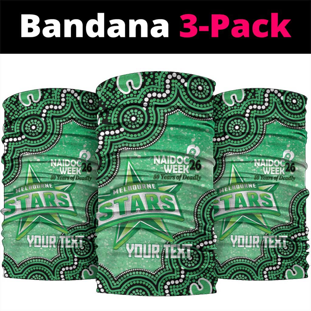 Melbourne Stars NAIDOC Week 2026 Custom Neck Gaiter 50 Years Deadly Indigenous Art Glitter Effect