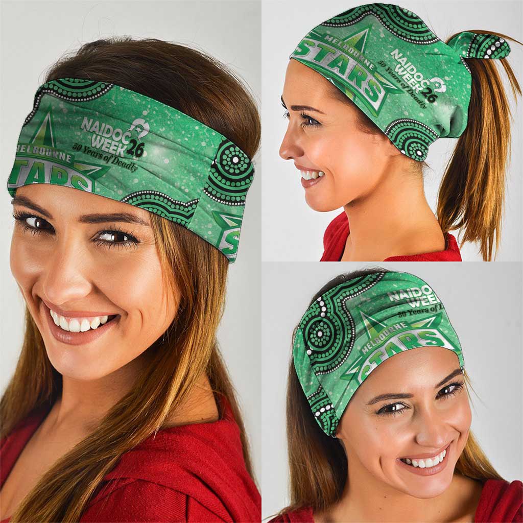 Melbourne Stars NAIDOC Week 2026 Custom Neck Gaiter 50 Years Deadly Indigenous Art Glitter Effect