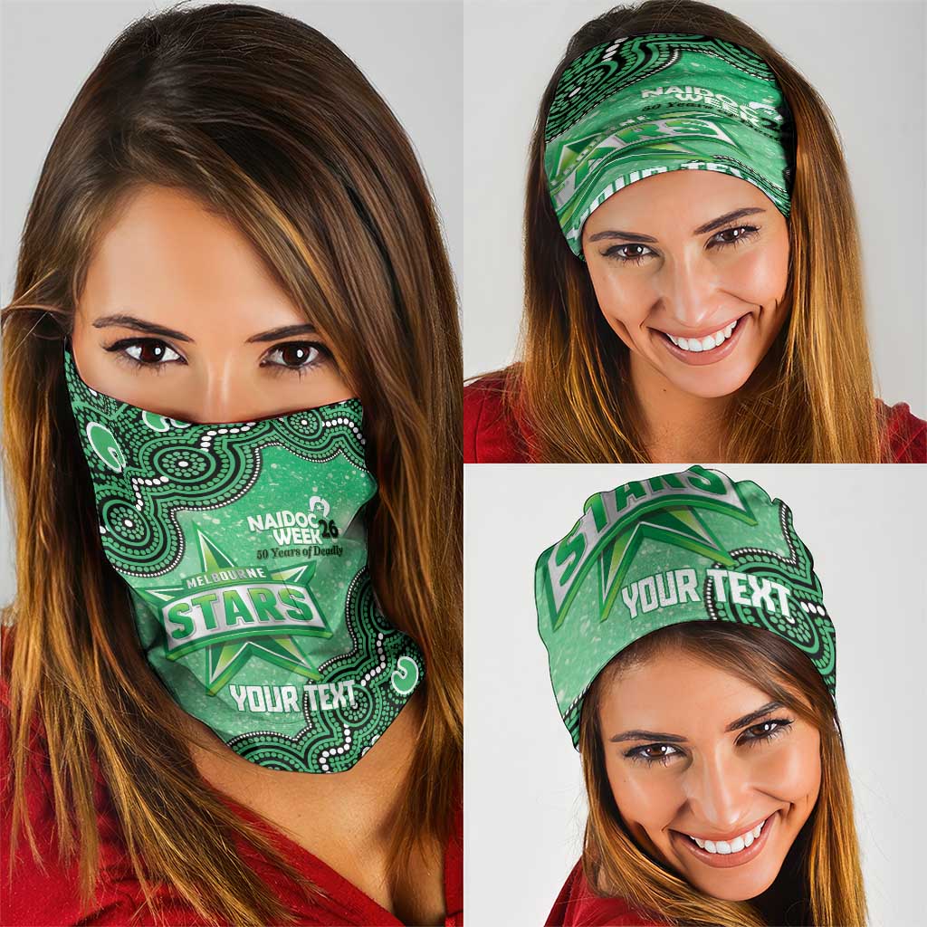 Melbourne Stars NAIDOC Week 2026 Custom Neck Gaiter 50 Years Deadly Indigenous Art Glitter Effect
