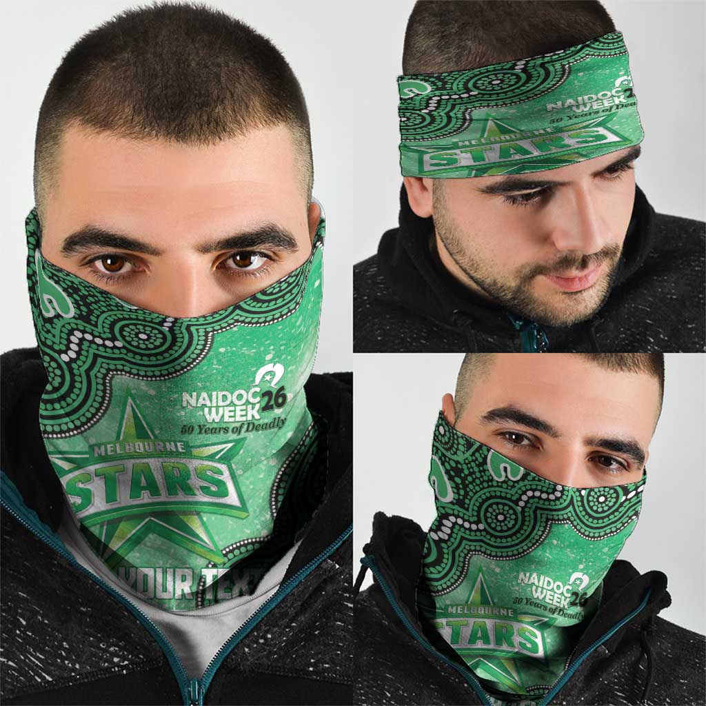 Melbourne Stars NAIDOC Week 2026 Custom Neck Gaiter 50 Years Deadly Indigenous Art Glitter Effect