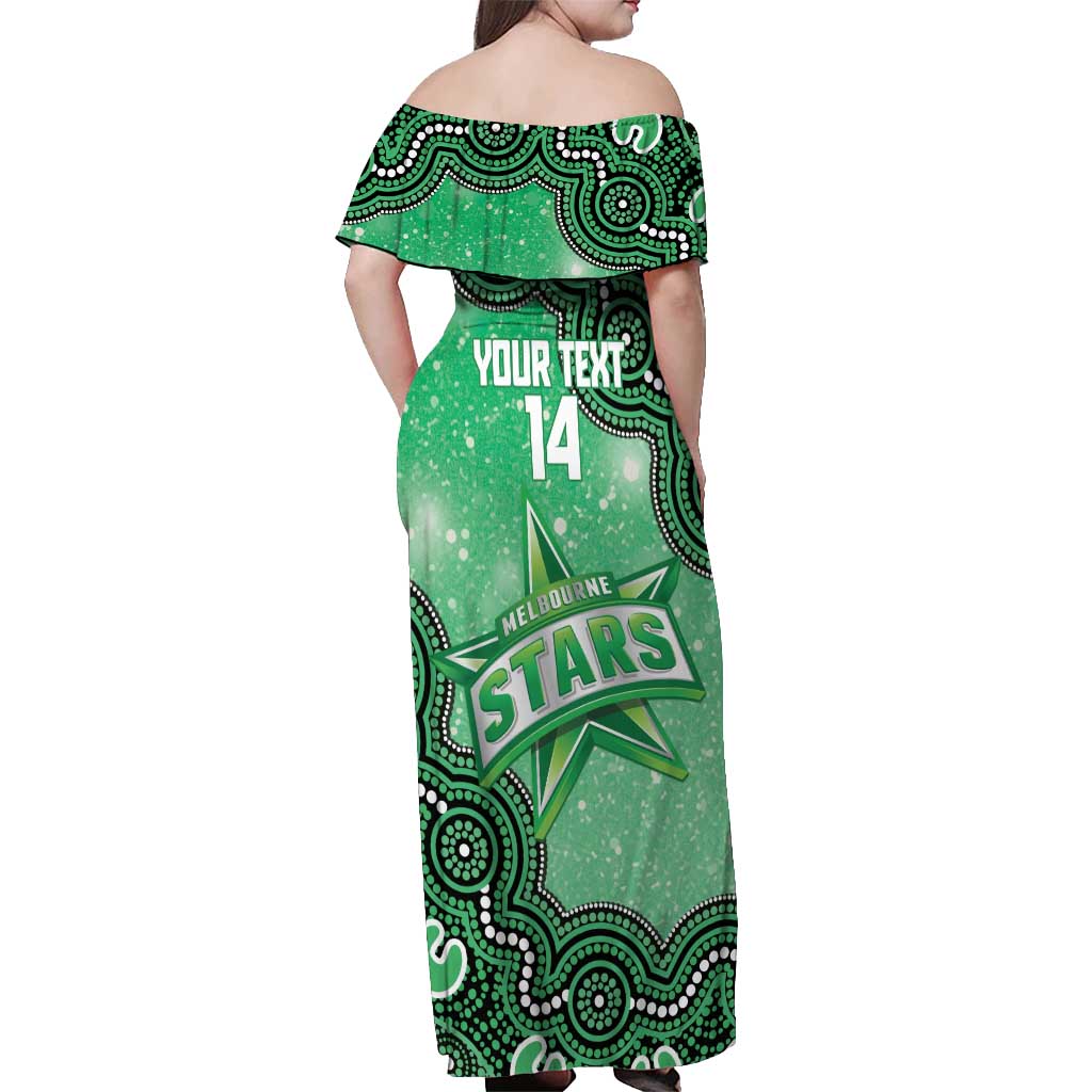 Melbourne Stars NAIDOC Week 2026 Custom Off Shoulder Maxi Dress 50 Years Deadly Indigenous Art Glitter Effect