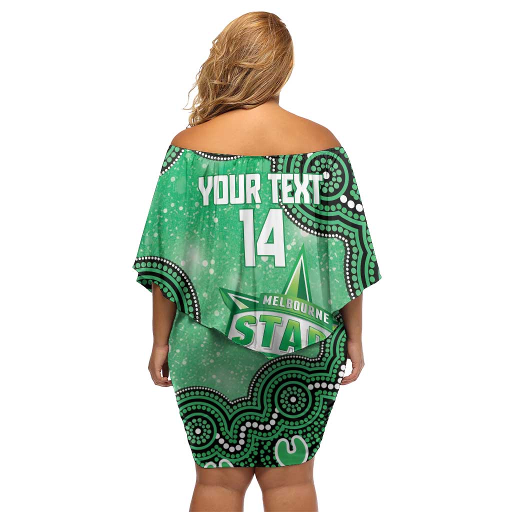 Melbourne Stars NAIDOC Week 2026 Custom Off Shoulder Short Dress 50 Years Deadly Indigenous Art Glitter Effect