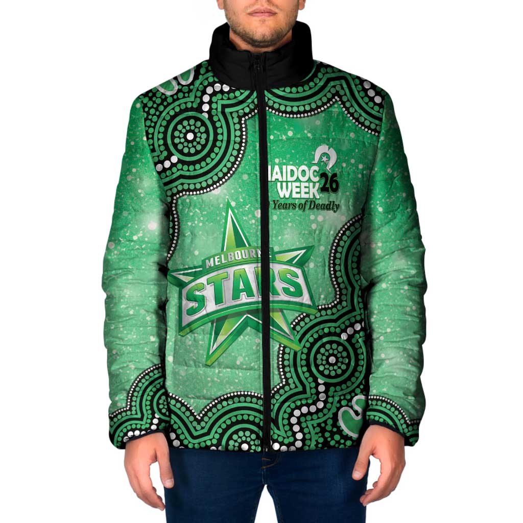 Melbourne Stars NAIDOC Week 2026 Custom Padded Jacket 50 Years Deadly Indigenous Art Glitter Effect