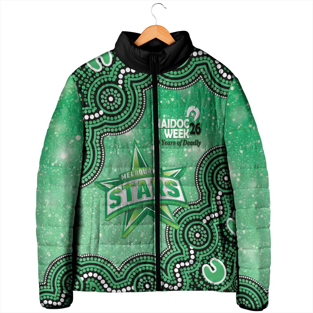 Melbourne Stars NAIDOC Week 2026 Custom Padded Jacket 50 Years Deadly Indigenous Art Glitter Effect