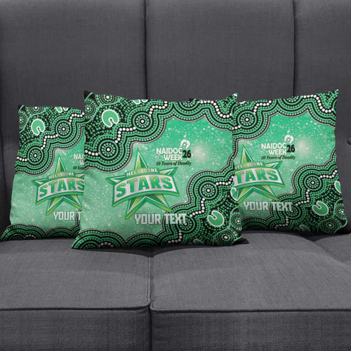 Melbourne Stars NAIDOC Week 2026 Custom Pillow Cover 50 Years Deadly Indigenous Art Glitter Effect