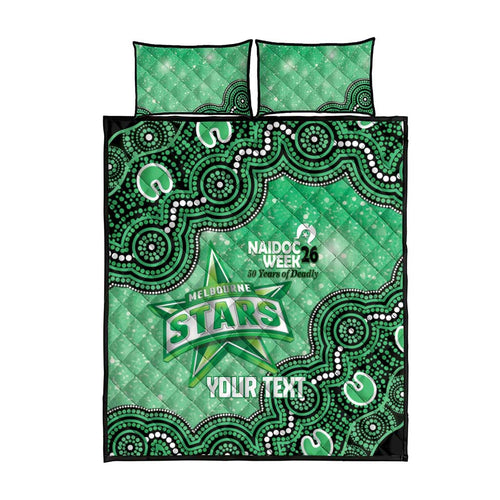 Melbourne Stars NAIDOC Week 2026 Custom Quilt Bed Set 50 Years Deadly Indigenous Art Glitter Effect