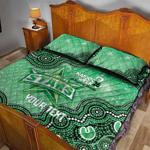 Melbourne Stars NAIDOC Week 2026 Custom Quilt Bed Set 50 Years Deadly Indigenous Art Glitter Effect