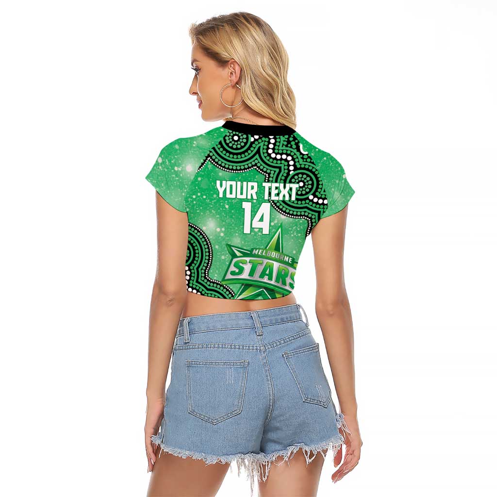 Melbourne Stars NAIDOC Week 2026 Custom Raglan Cropped T Shirt 50 Years Deadly Indigenous Art Glitter Effect