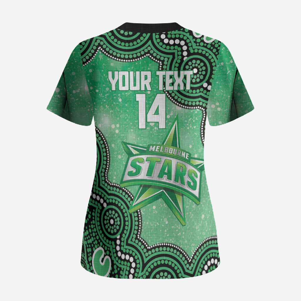 Melbourne Stars NAIDOC Week 2026 Custom Scrub Top 50 Years Deadly Indigenous Art Glitter Effect